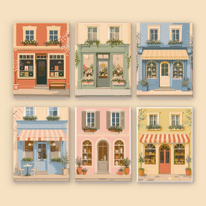 Pastel European Storefronts mini paint by numbers – image 8