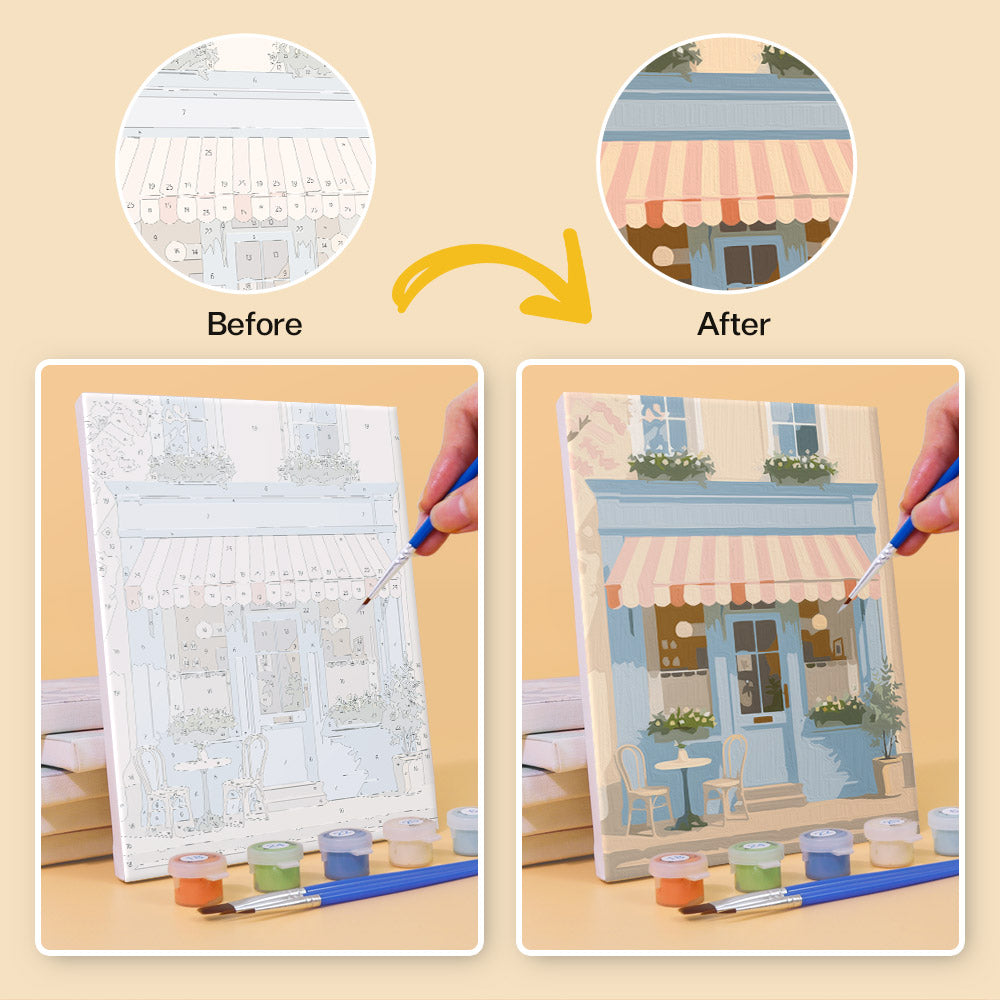 Pastel European Storefronts mini paint by numbers – image 10