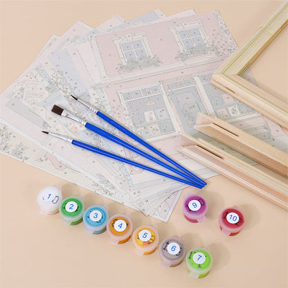 Pastel European Storefronts mini paint by numbers – image 11