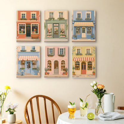 Pastel European Storefronts mini paint by numbers – image 14