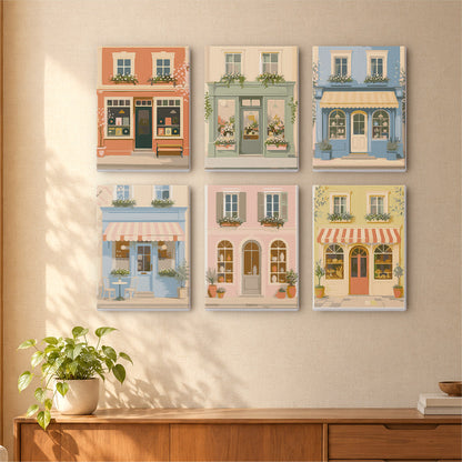 Pastel European Storefronts mini paint by numbers – image 16