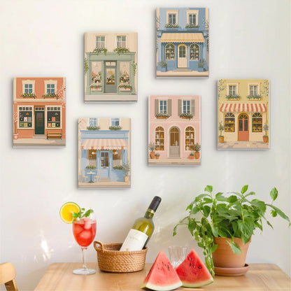 Pastel European Storefronts mini paint by numbers – image 17