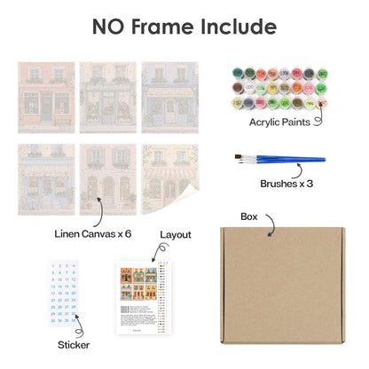 Pastel European Storefronts mini paint by numbers – image 19