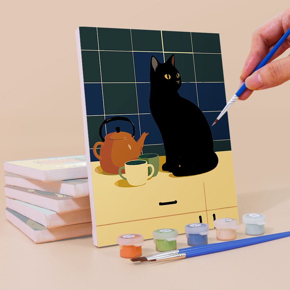 Mid Century Cats at Home mini paint by numbers – image 3