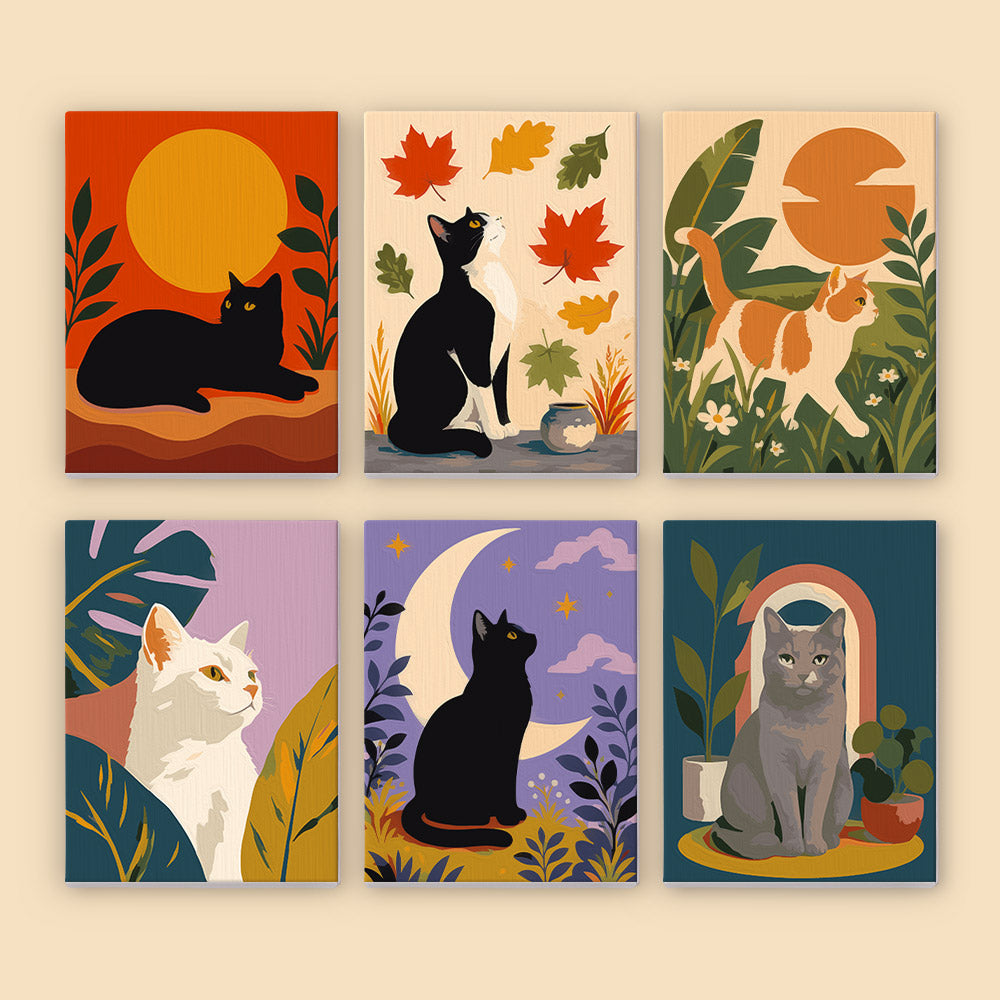 Decorative Cat Portraits mini paint by numbers – image 8
