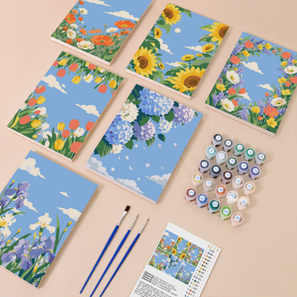 Blue Sky Flower Gardens mini paint by numbers – image 1