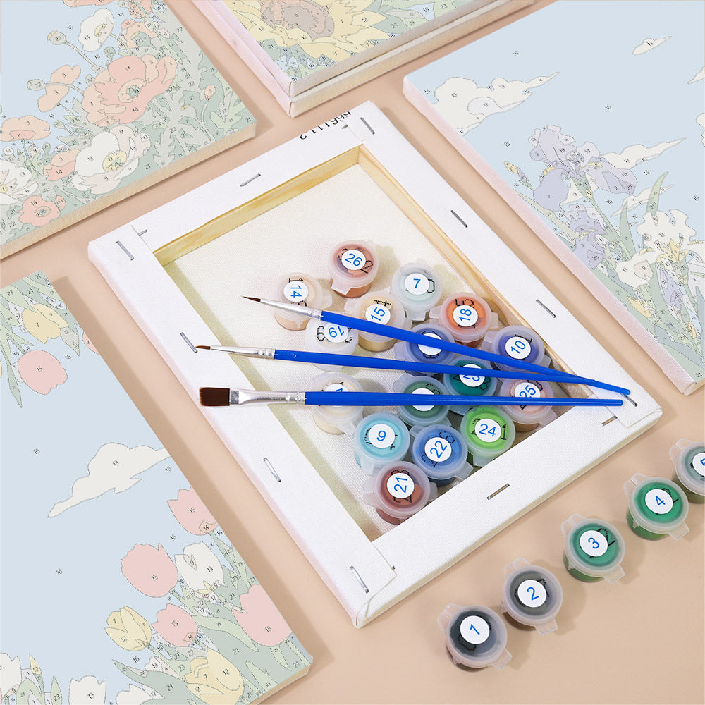 Blue Sky Flower Gardens mini paint by numbers – image 2