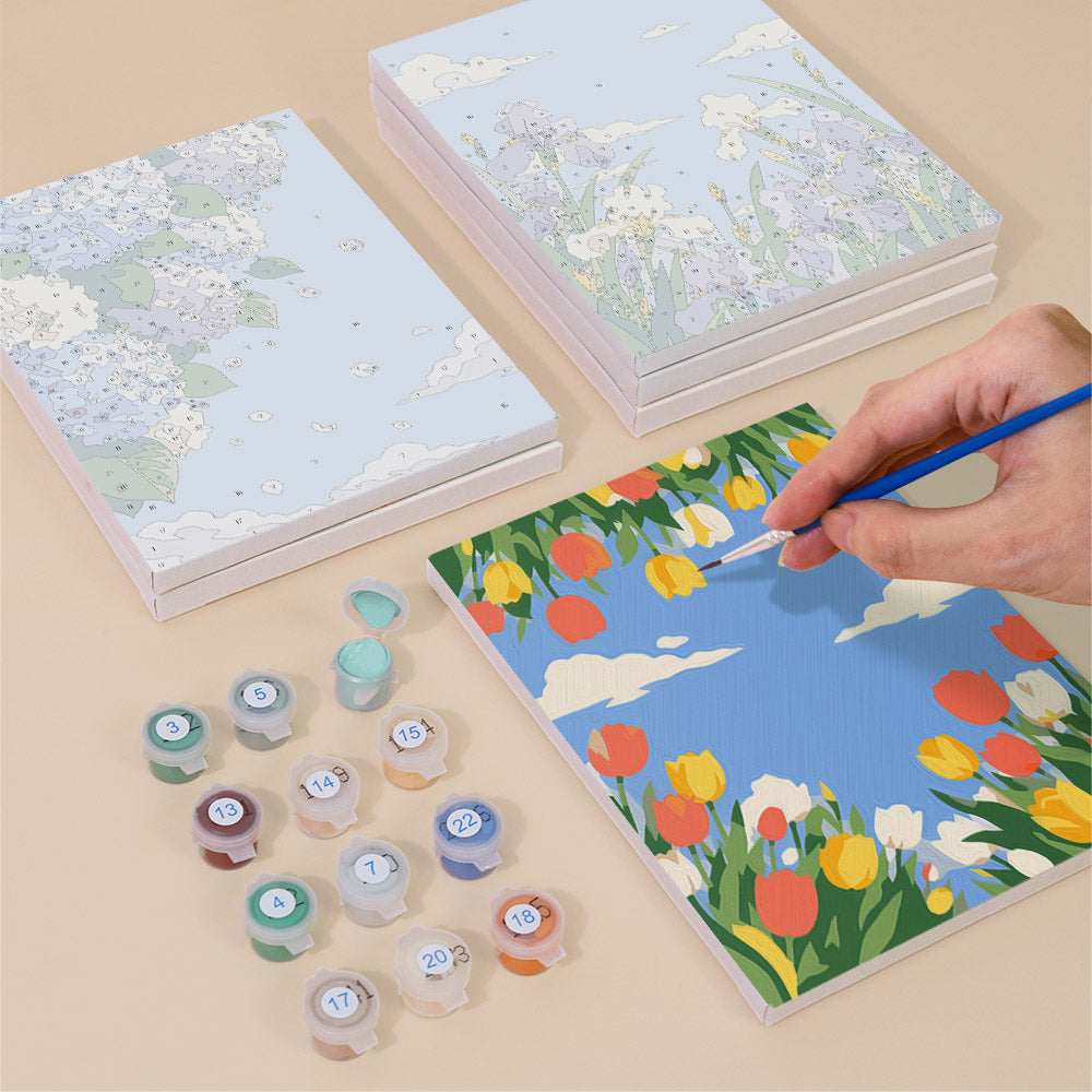 Blue Sky Flower Gardens mini paint by numbers – image 4