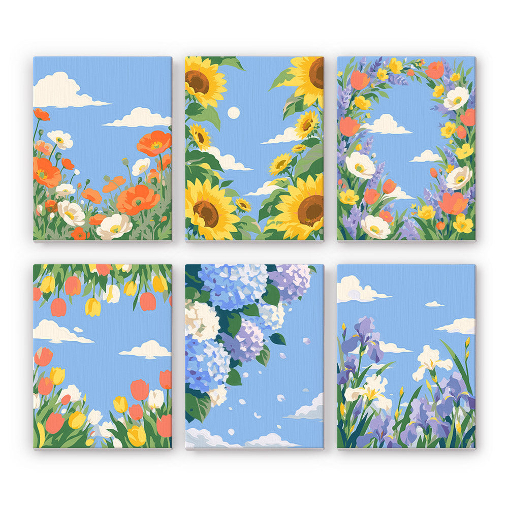 Blue Sky Flower Gardens mini paint by numbers – image 7