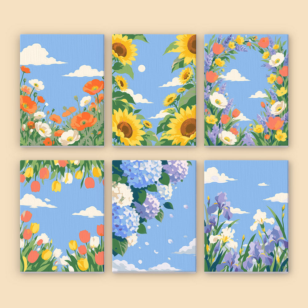 Blue Sky Flower Gardens mini paint by numbers – image 8