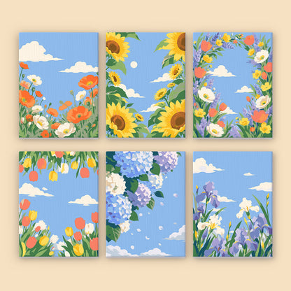 Blue Sky Flower Gardens mini paint by numbers – image 8