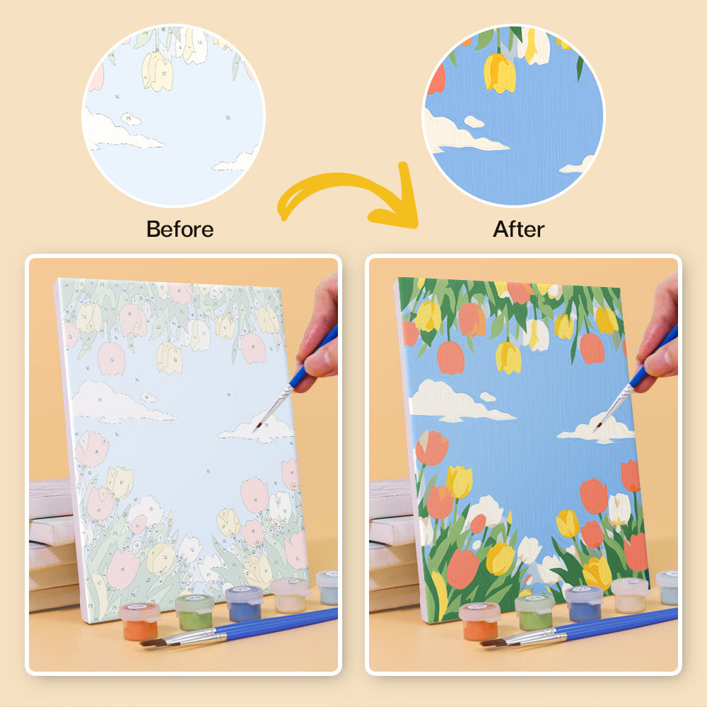 Blue Sky Flower Gardens mini paint by numbers – image 10