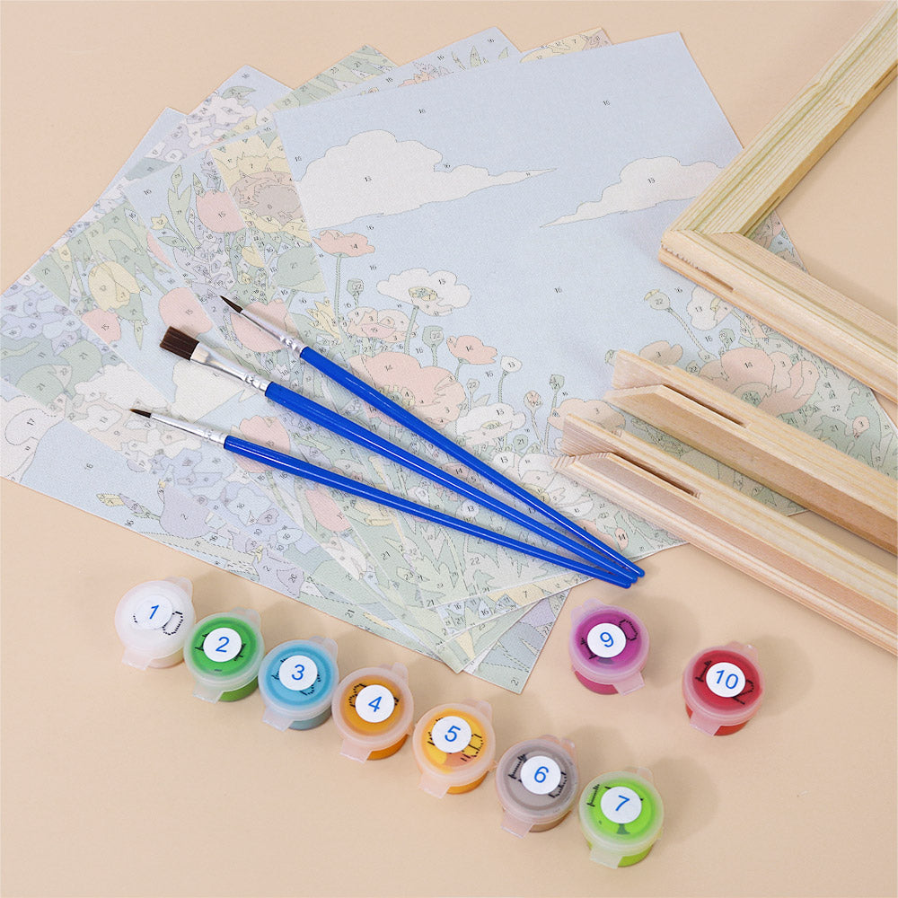 Blue Sky Flower Gardens mini paint by numbers – image 11