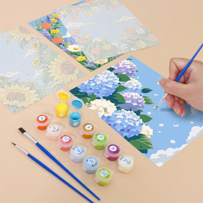 Blue Sky Flower Gardens mini paint by numbers – image 12