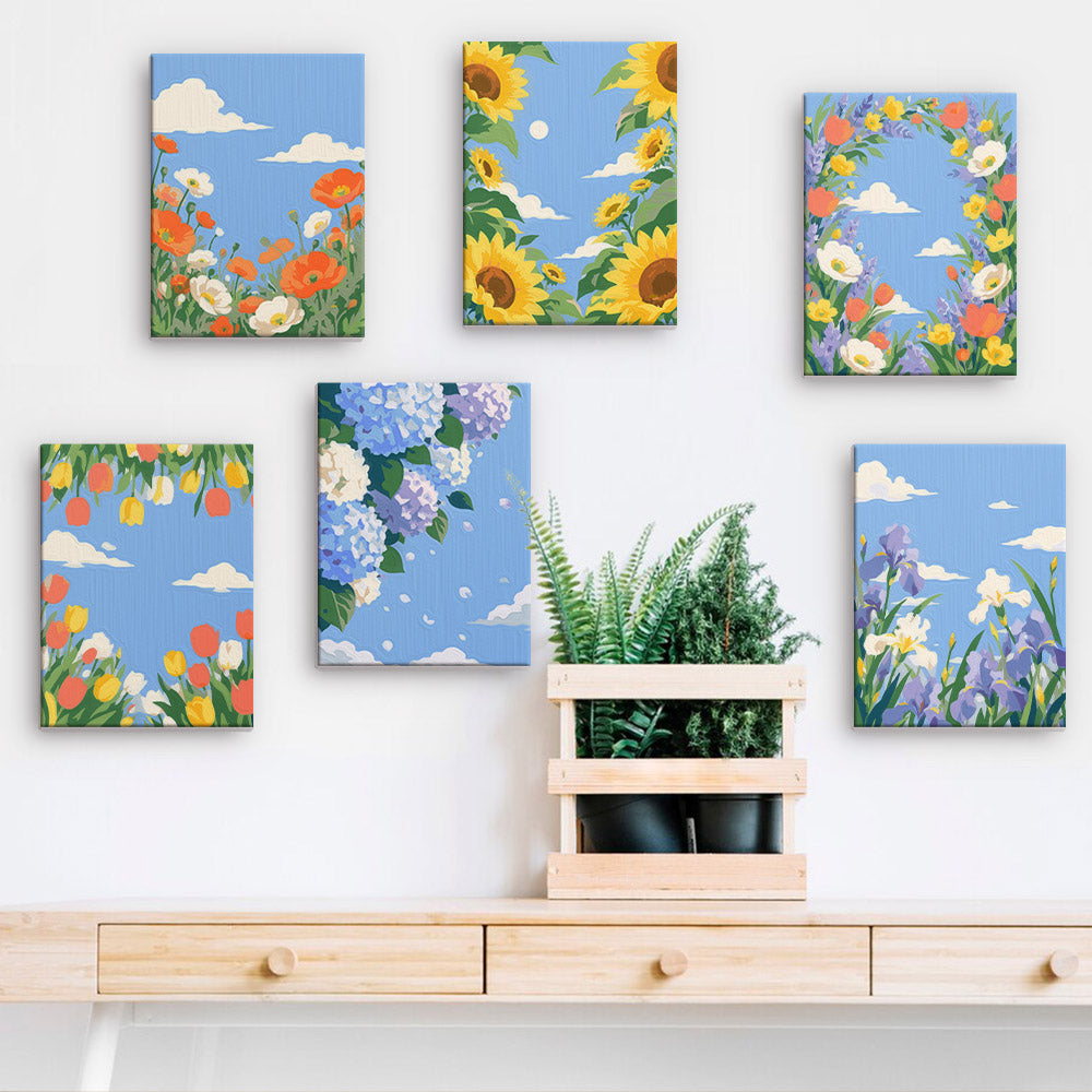 Blue Sky Flower Gardens mini paint by numbers – image 15