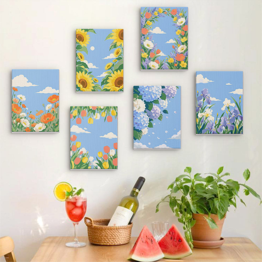 Blue Sky Flower Gardens mini paint by numbers – image 17