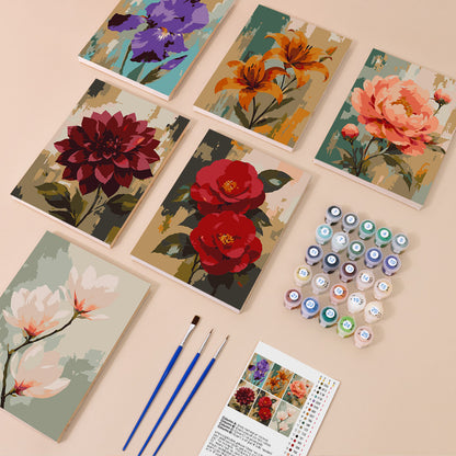 Textured Garden Flowers mini paint by numbers – image 1