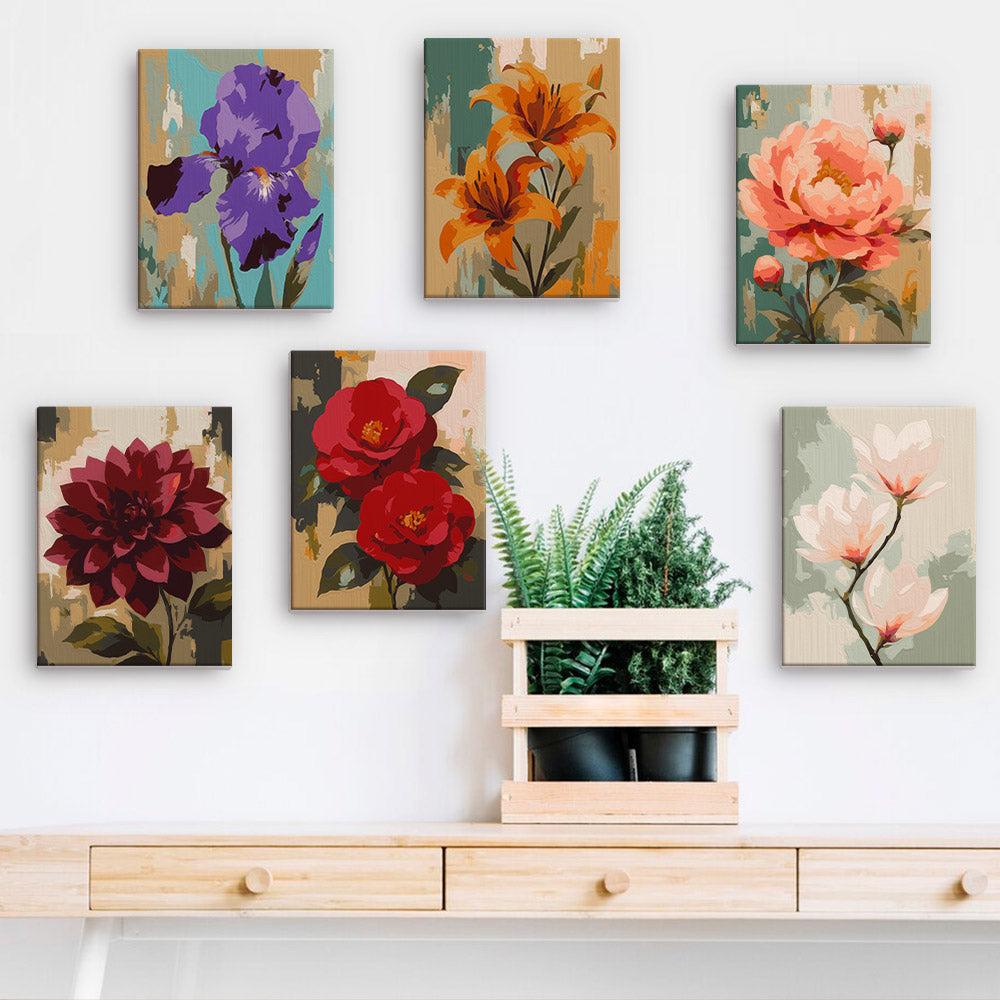 Textured Garden Flowers mini paint by numbers – image 15