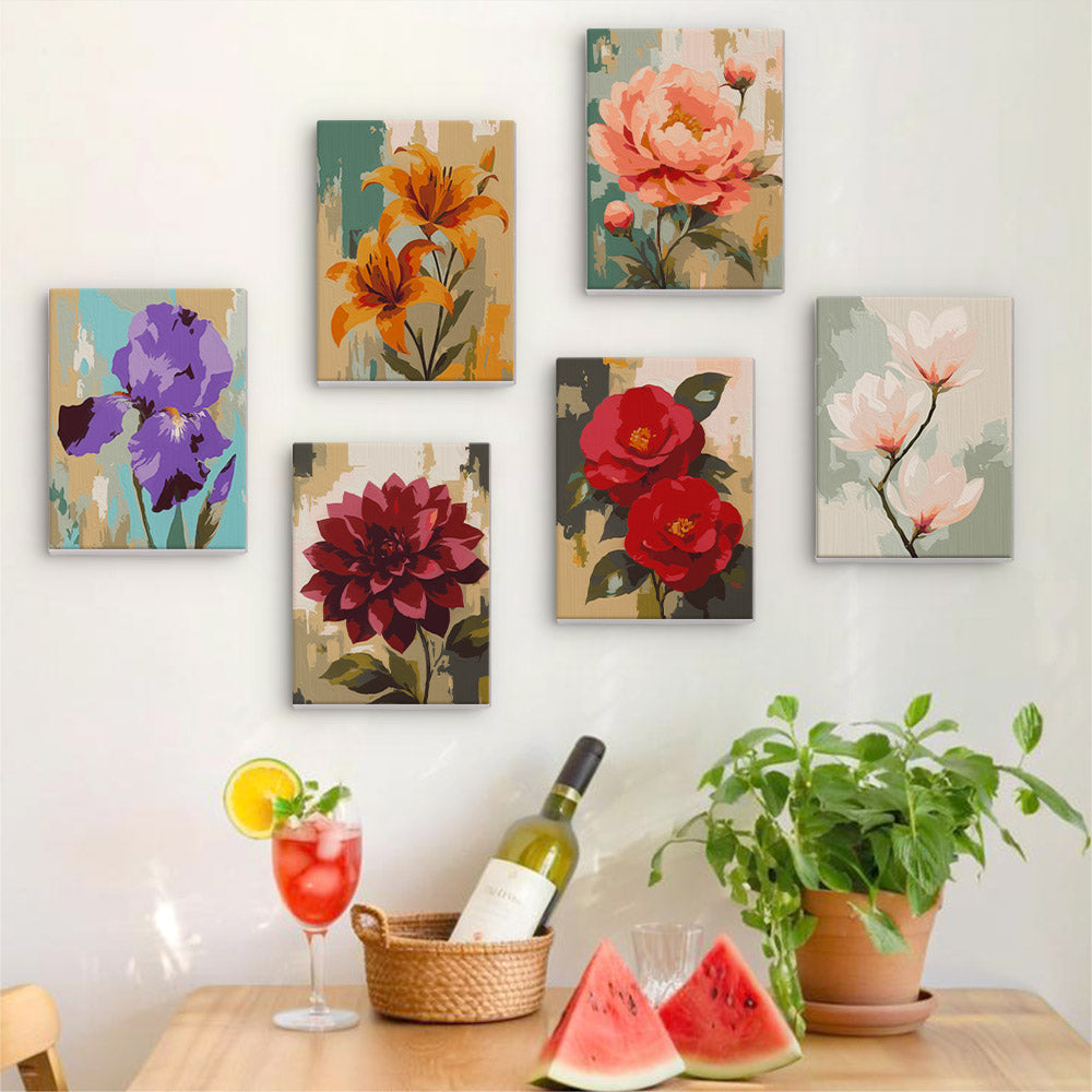 Textured Garden Flowers mini paint by numbers – image 17