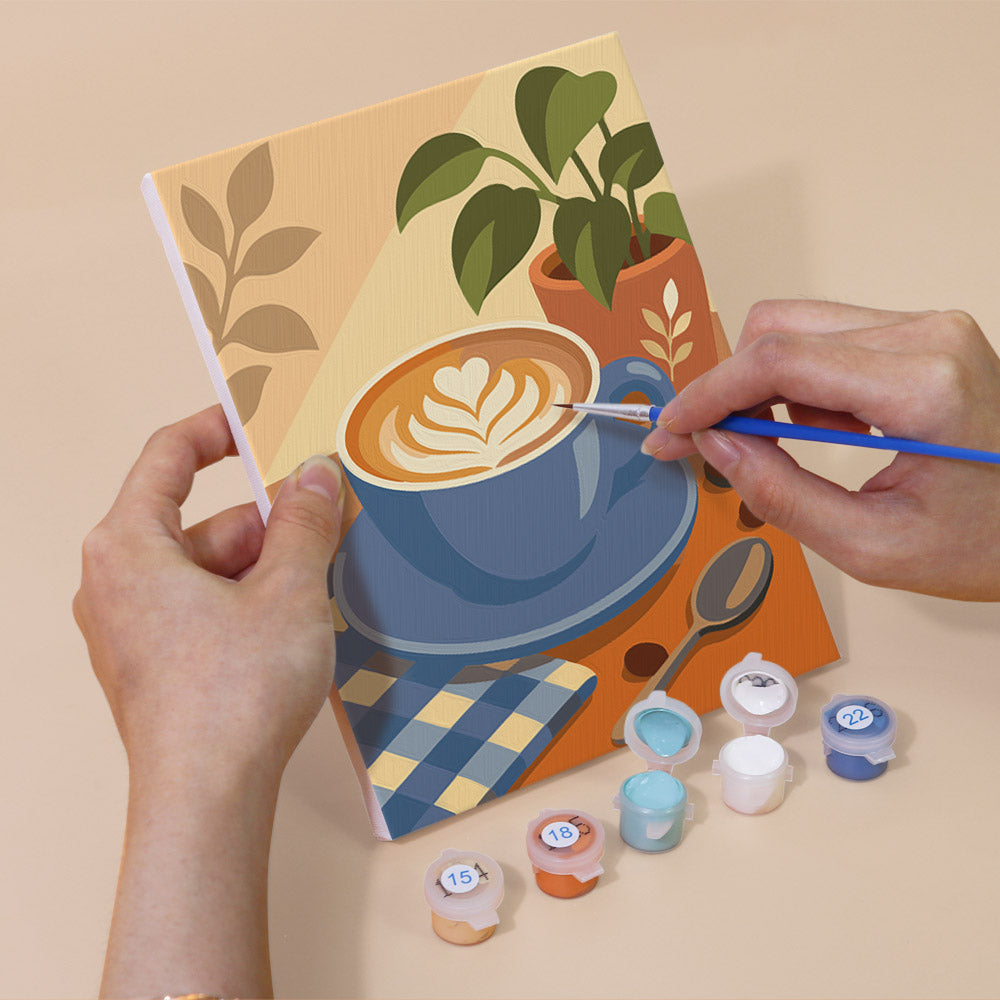 Gingham Table Coffee Mornings mini paint by numbers – image 5
