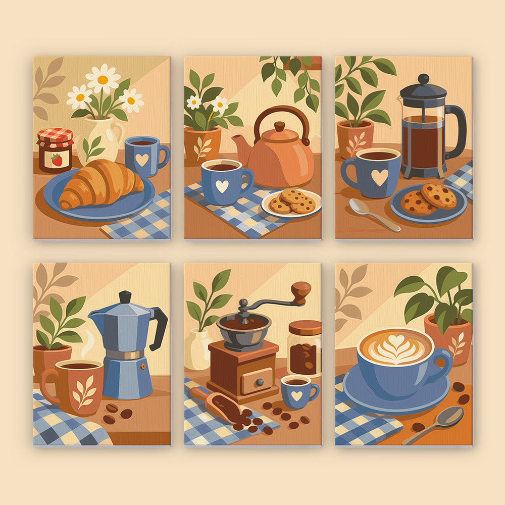 Gingham Table Coffee Mornings mini paint by numbers – image 8