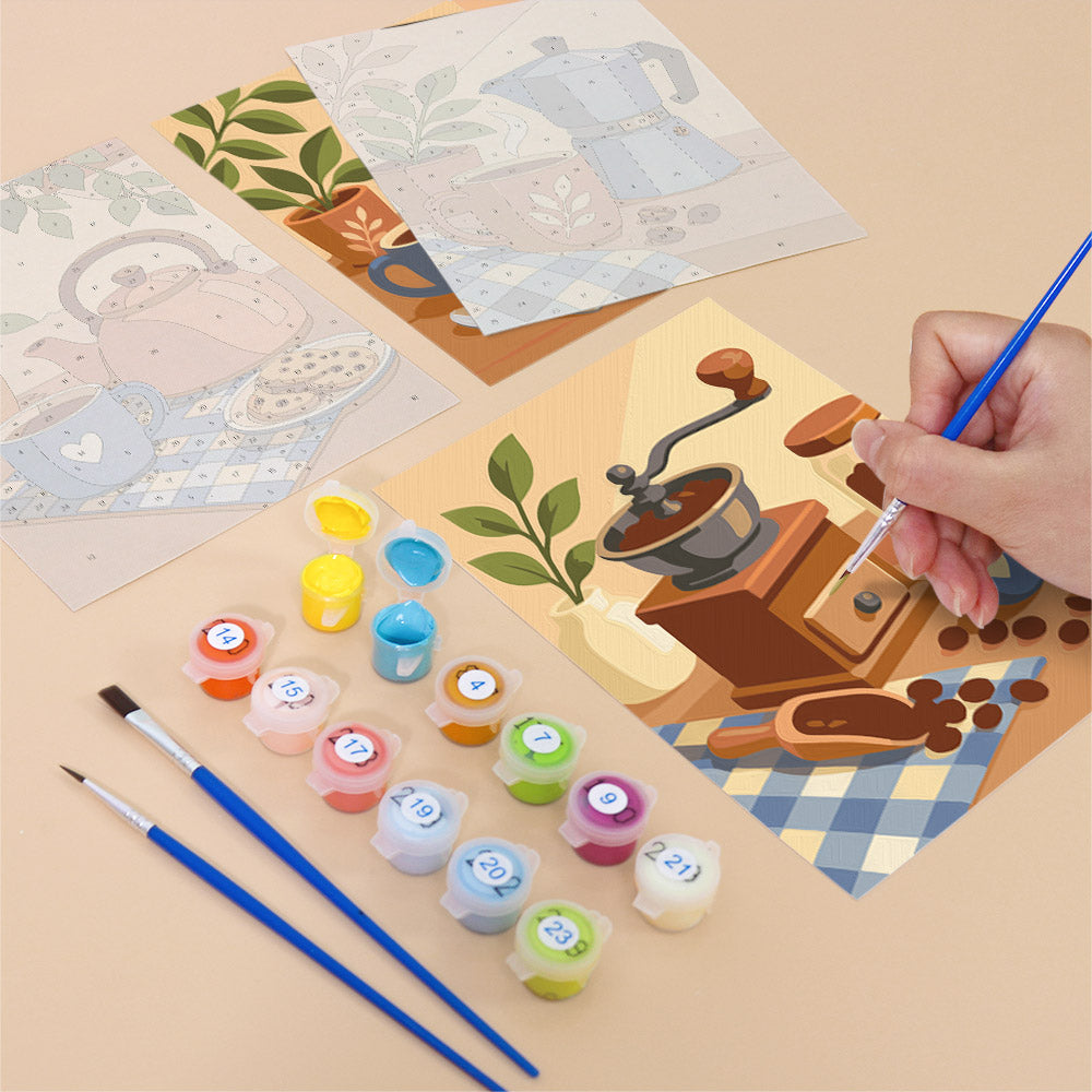 Gingham Table Coffee Mornings mini paint by numbers – image 12