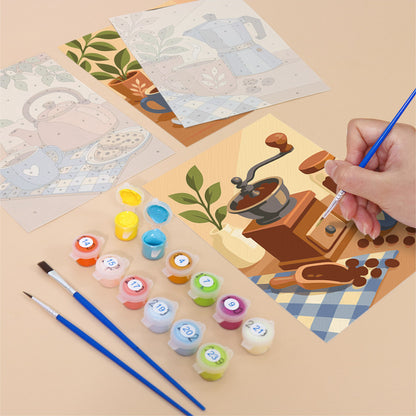 Gingham Table Coffee Mornings mini paint by numbers – image 12