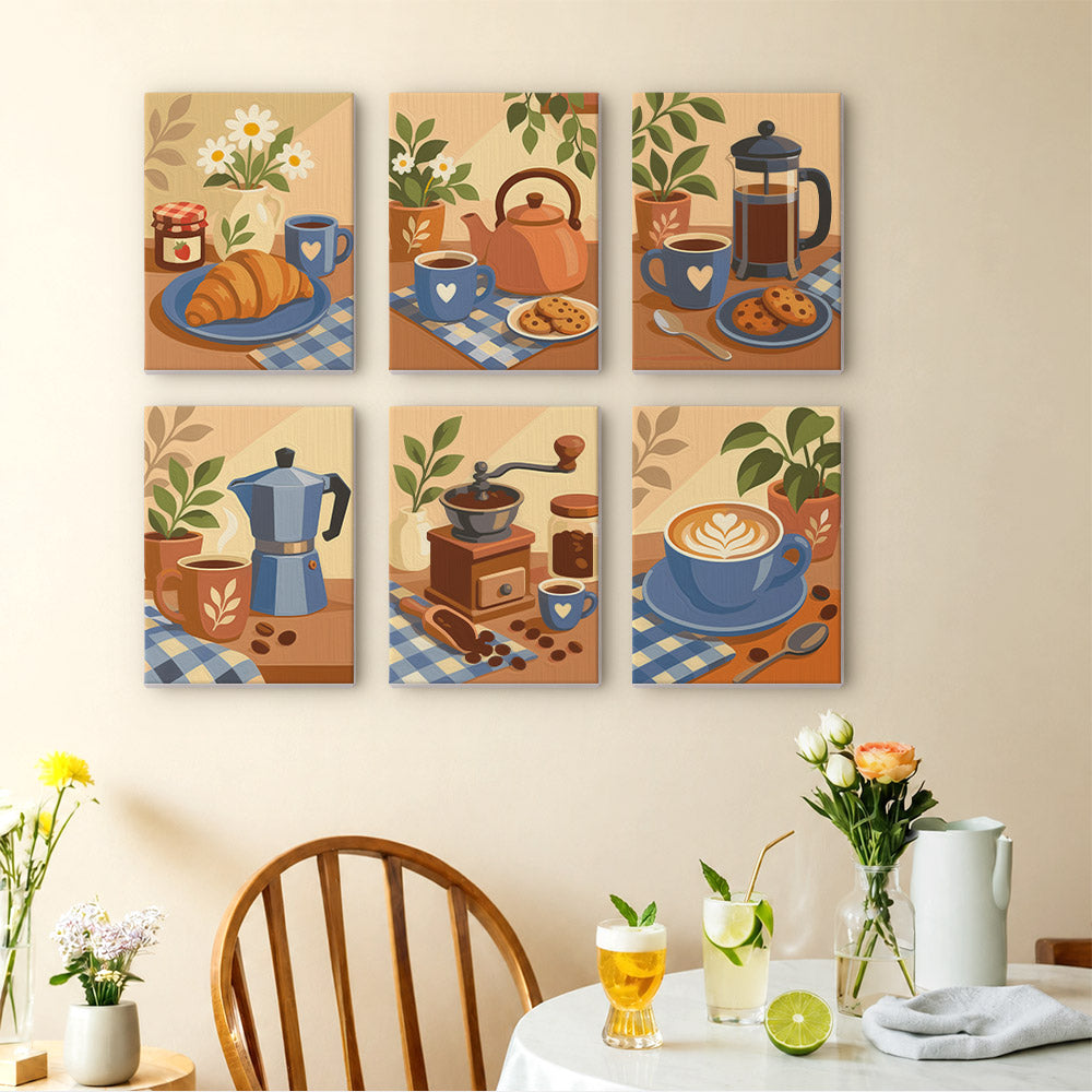Gingham Table Coffee Mornings mini paint by numbers – image 14