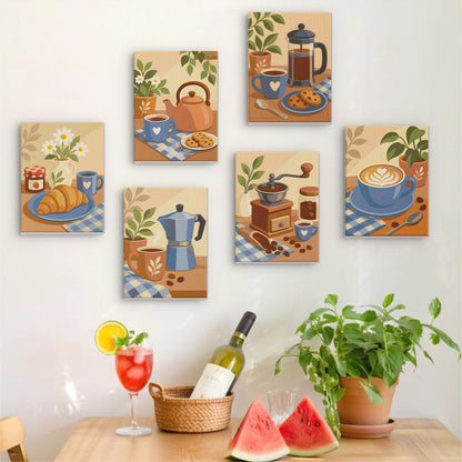 Gingham Table Coffee Mornings mini paint by numbers – image 17