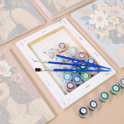 Faces Hidden in Peonies mini paint by numbers – image 2