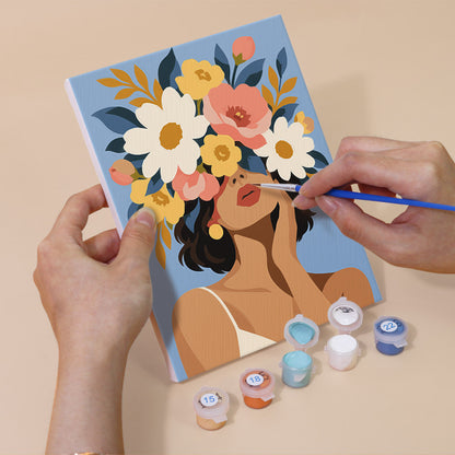 Faces Hidden in Peonies mini paint by numbers – image 5