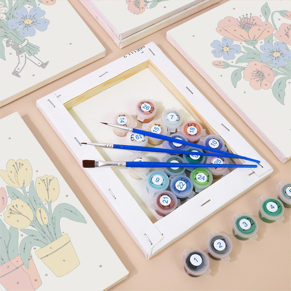Little People with Big Bouquets mini paint by numbers – image 2