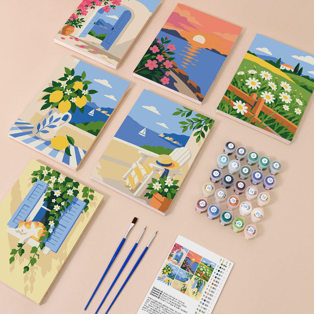 Bougainvillea Arch and Lemon Jug mini paint by numbers – image 1