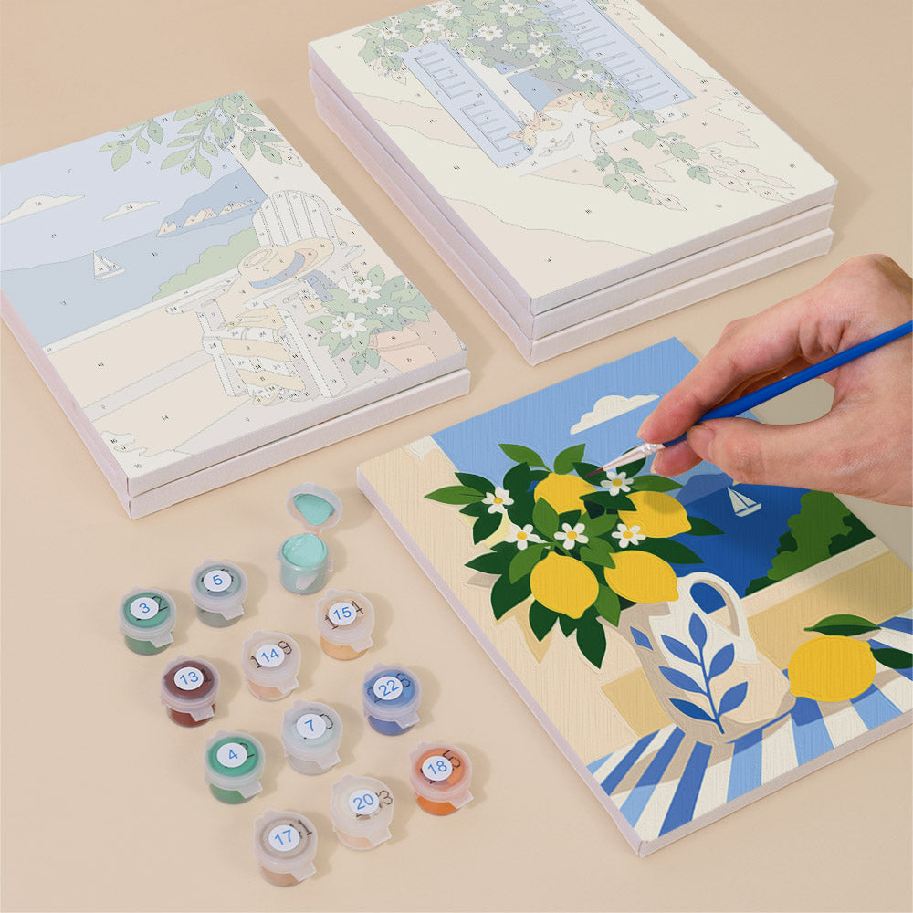 Bougainvillea Arch and Lemon Jug mini paint by numbers – image 4