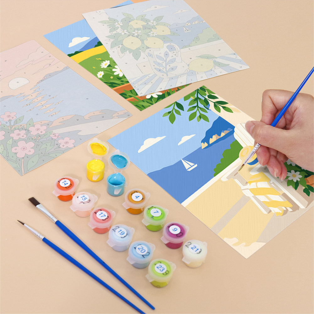 Bougainvillea Arch and Lemon Jug mini paint by numbers – image 12