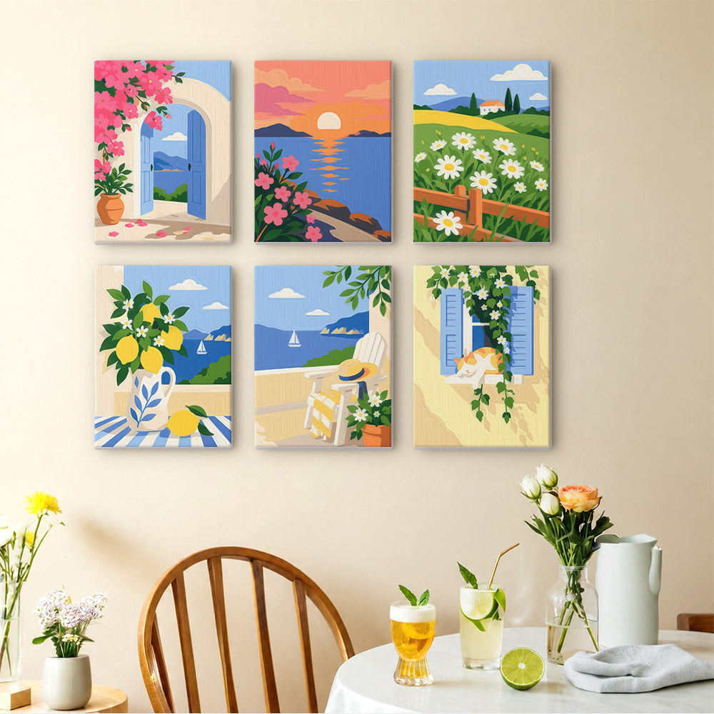 Bougainvillea Arch and Lemon Jug mini paint by numbers – image 14