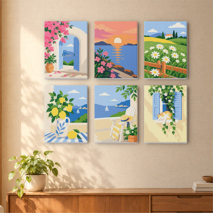 Bougainvillea Arch and Lemon Jug mini paint by numbers – image 16