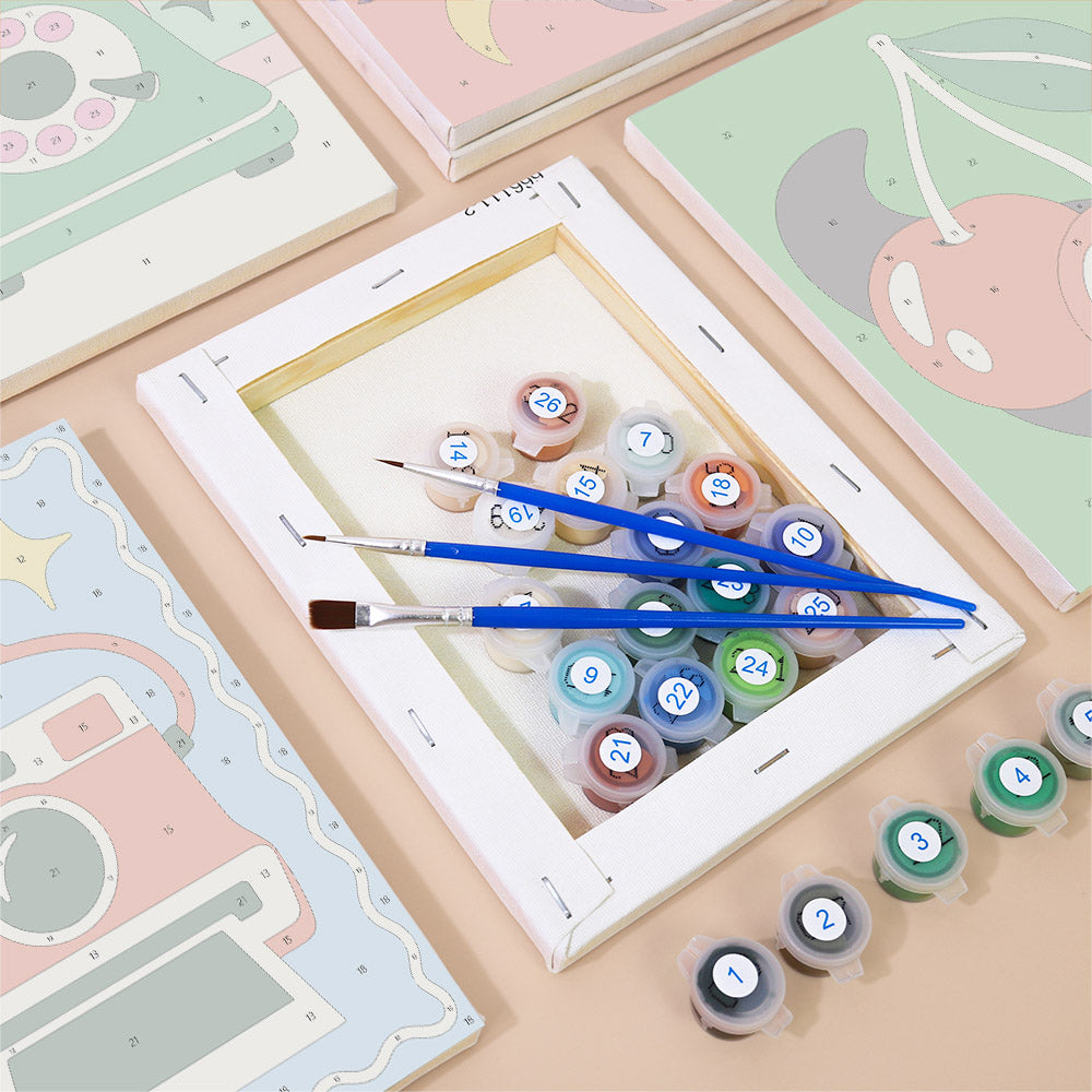 Cheerful Retro Icons mini paint by numbers – image 2