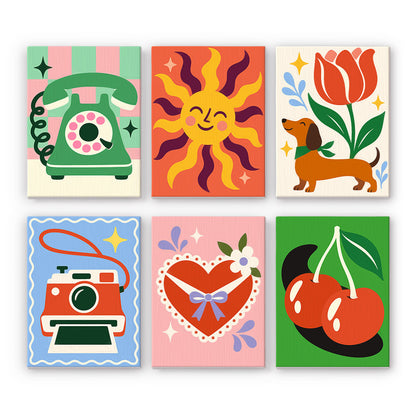 Cheerful Retro Icons mini paint by numbers – image 7