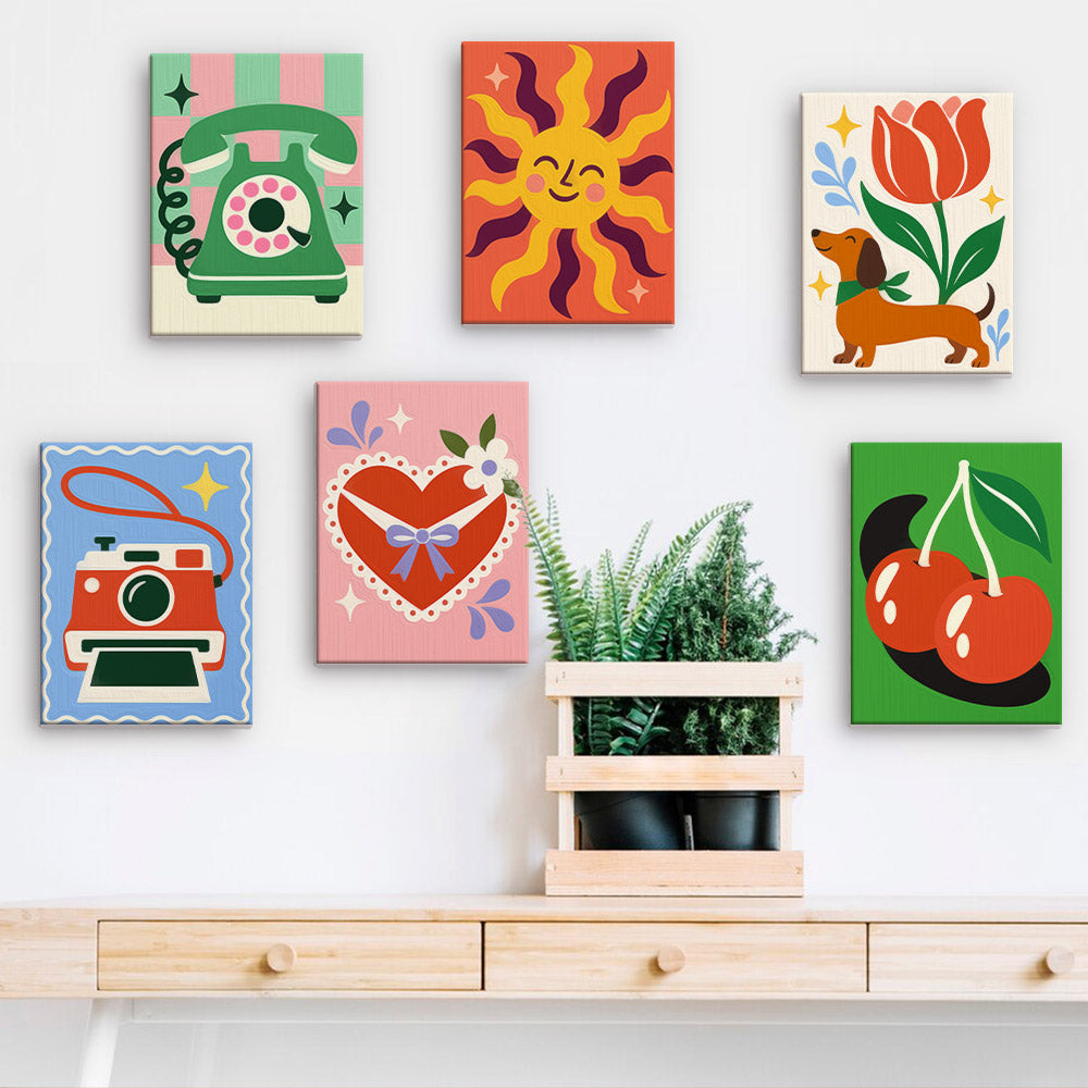 Cheerful Retro Icons mini paint by numbers – image 15