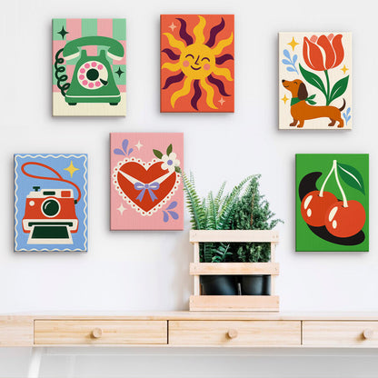 Cheerful Retro Icons mini paint by numbers – image 15