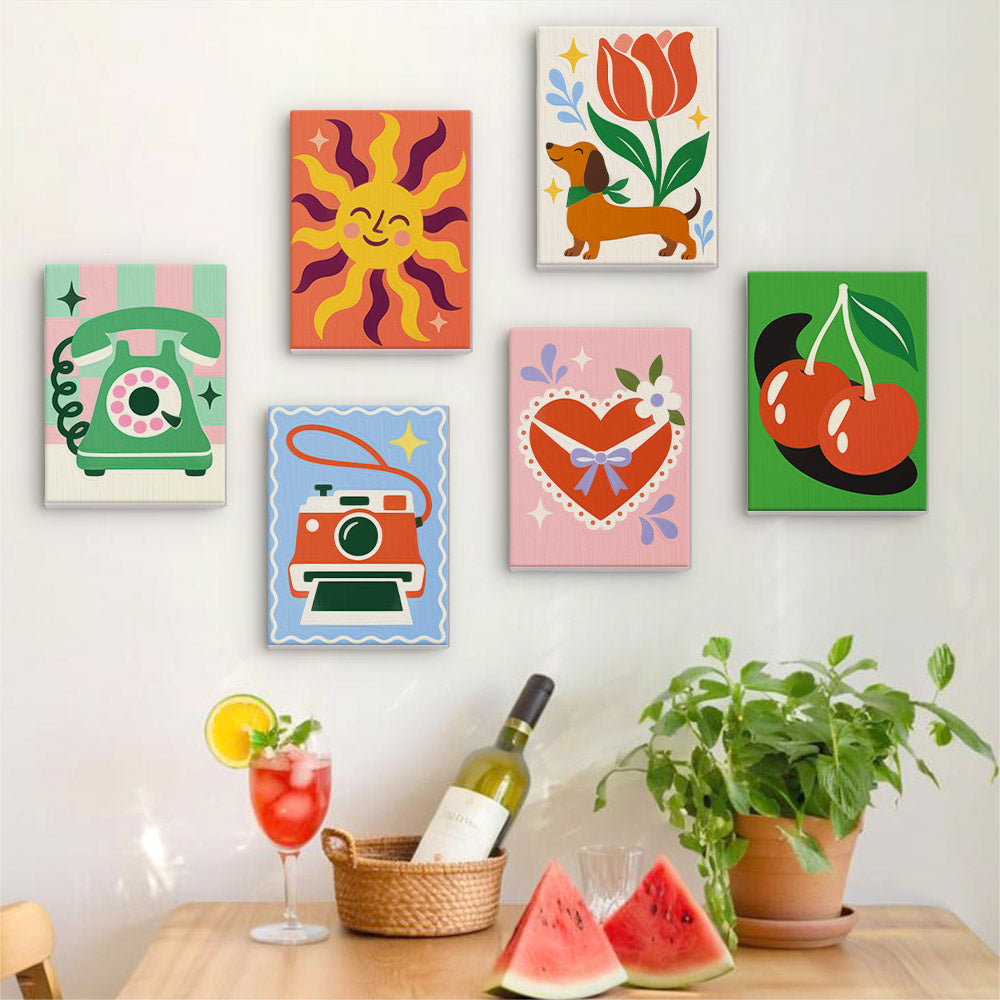 Cheerful Retro Icons mini paint by numbers – image 17