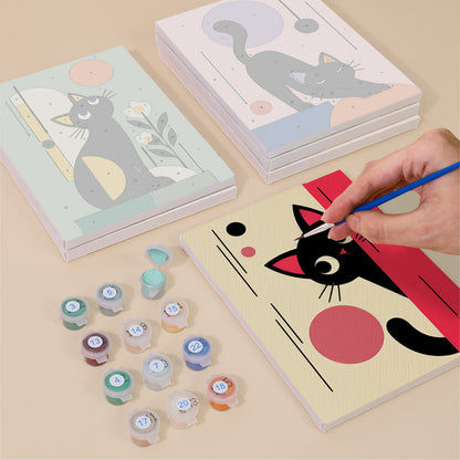 Modern Geometric Black Cats mini paint by numbers – image 4