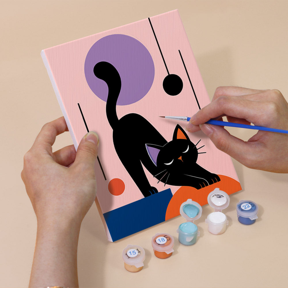 Modern Geometric Black Cats mini paint by numbers – image 5