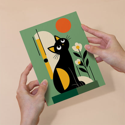 Modern Geometric Black Cats mini paint by numbers – image 6