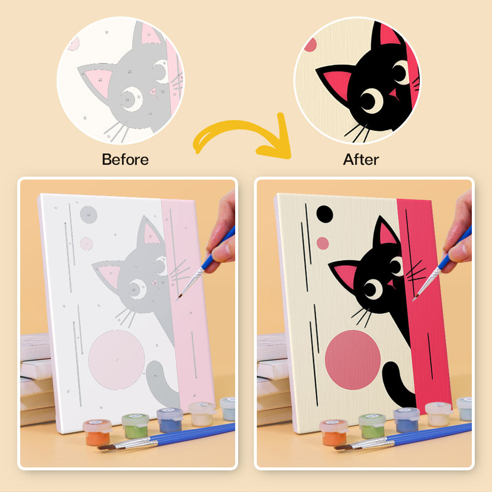 Modern Geometric Black Cats mini paint by numbers – image 10
