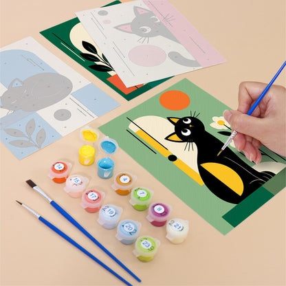 Modern Geometric Black Cats mini paint by numbers – image 12