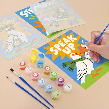Streetwise Pigeons in Hoodies mini paint by numbers – image 12