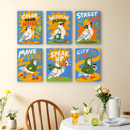 Streetwise Pigeons in Hoodies mini paint by numbers – image 14