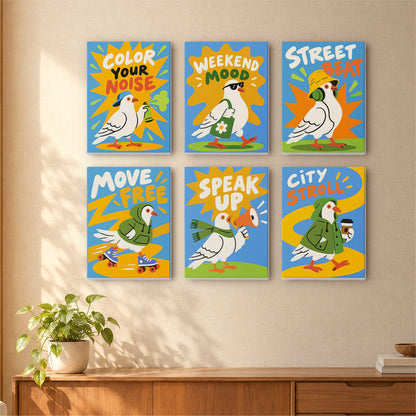 Streetwise Pigeons in Hoodies mini paint by numbers – image 16